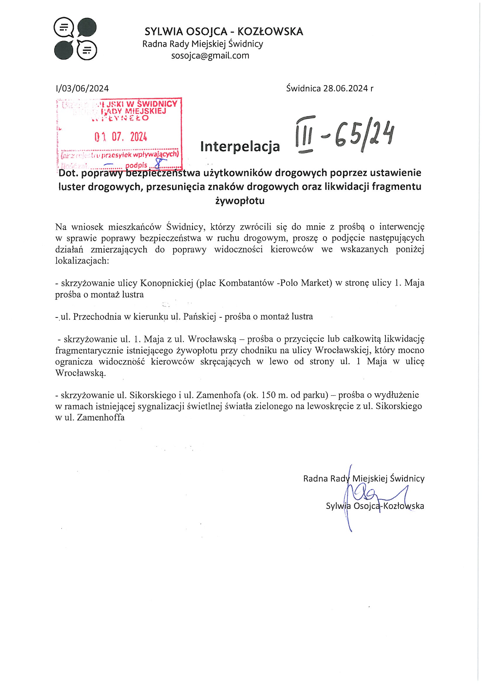 interpelacja nr III 65 24
