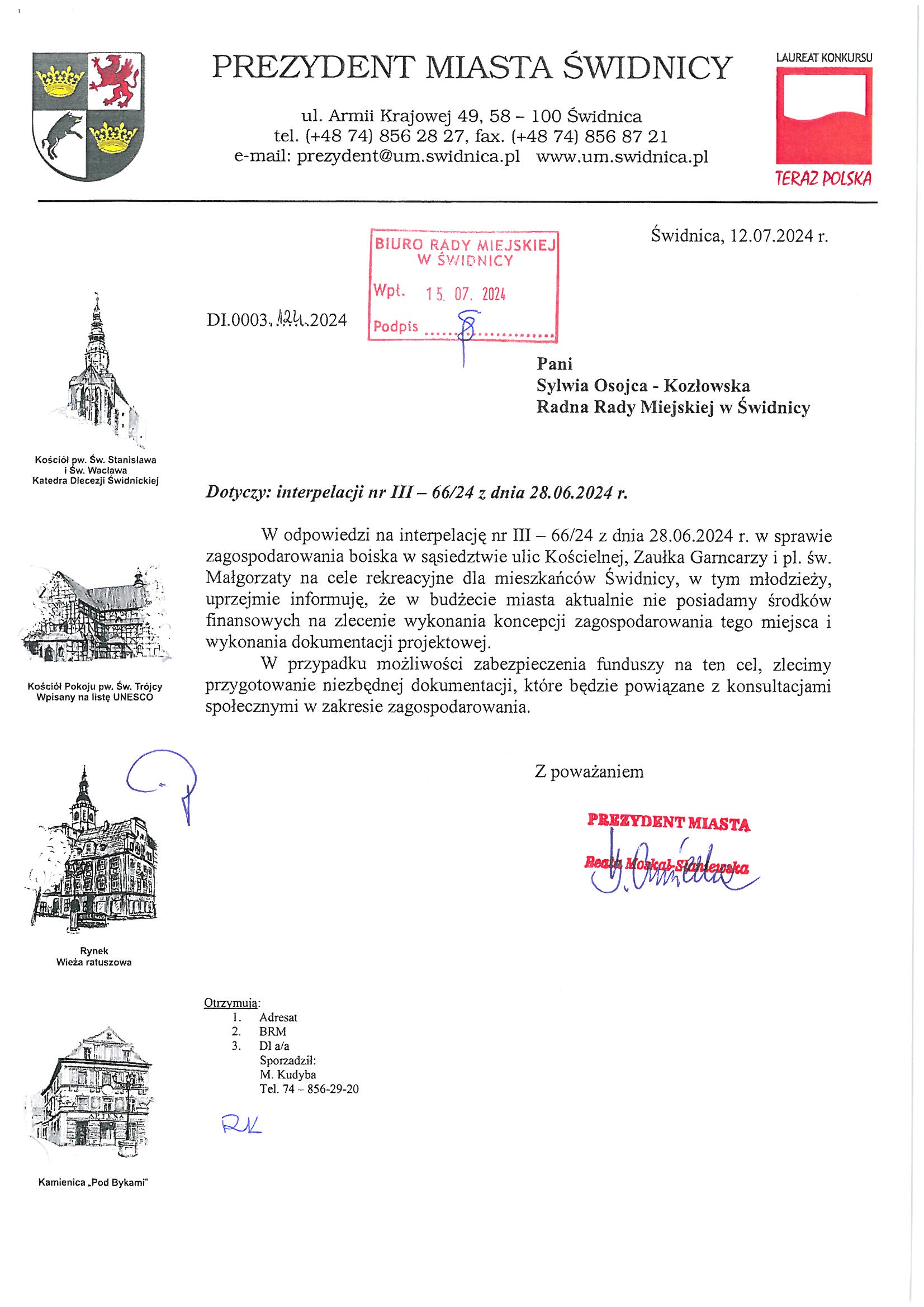 interpelacja nr III 66 24 odpowiedz