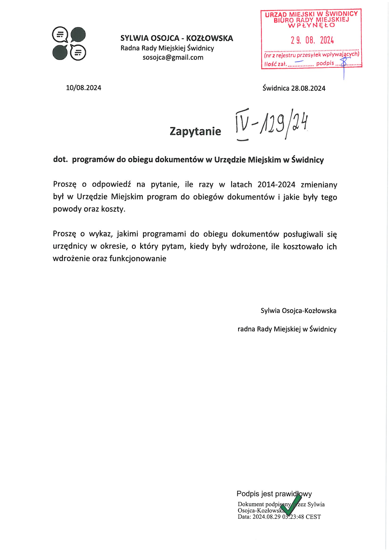 interpelacja nr IV 129 24