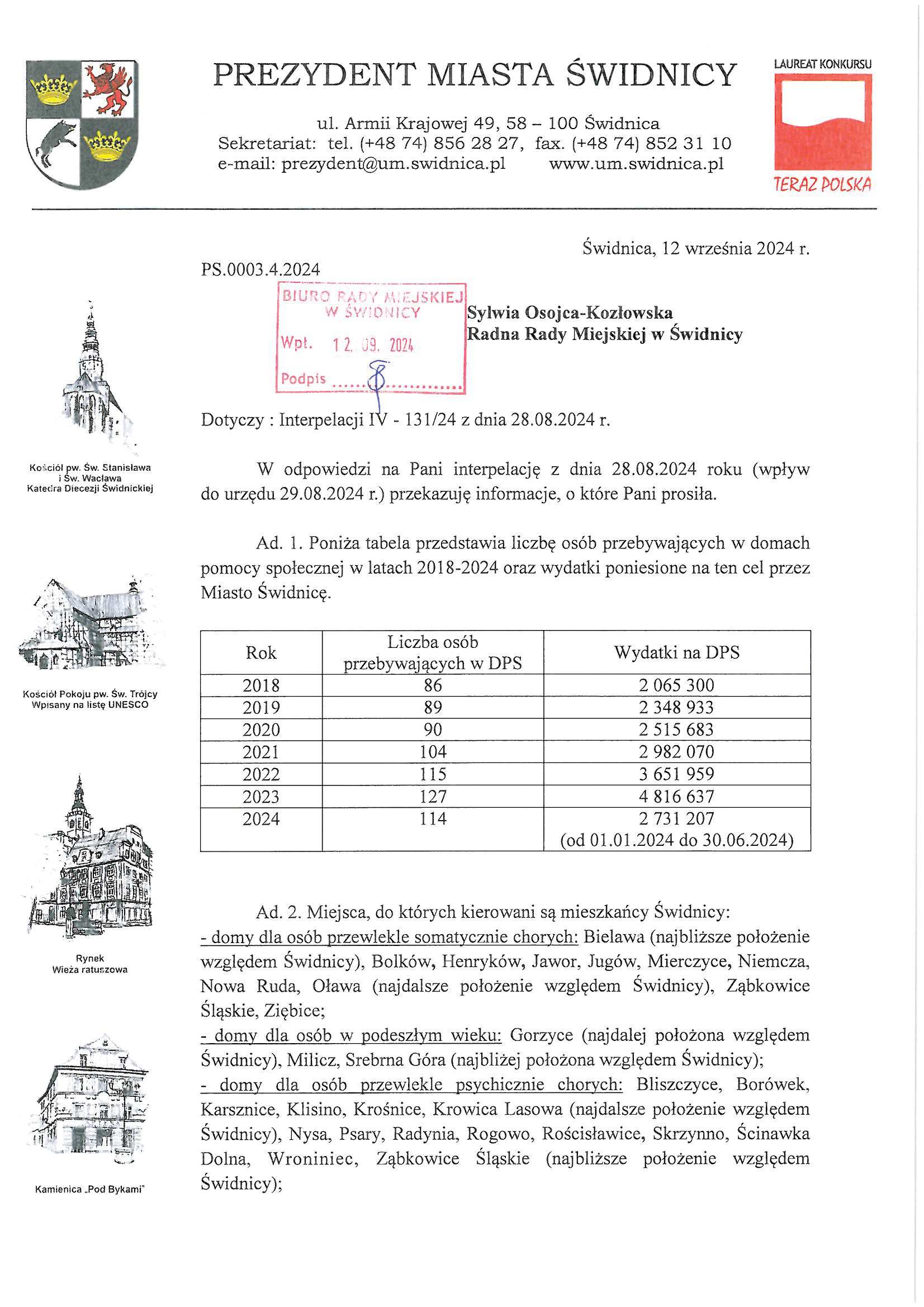 interpelacja nr IV 131 24 odp Strona 1