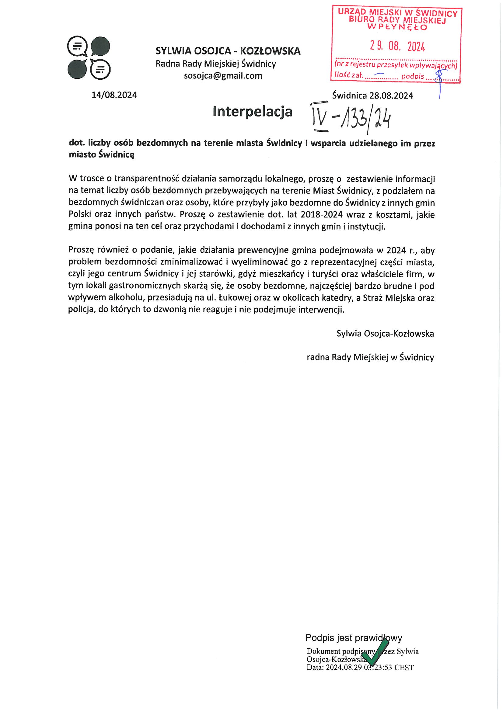 interpelacja nr IV 133 24