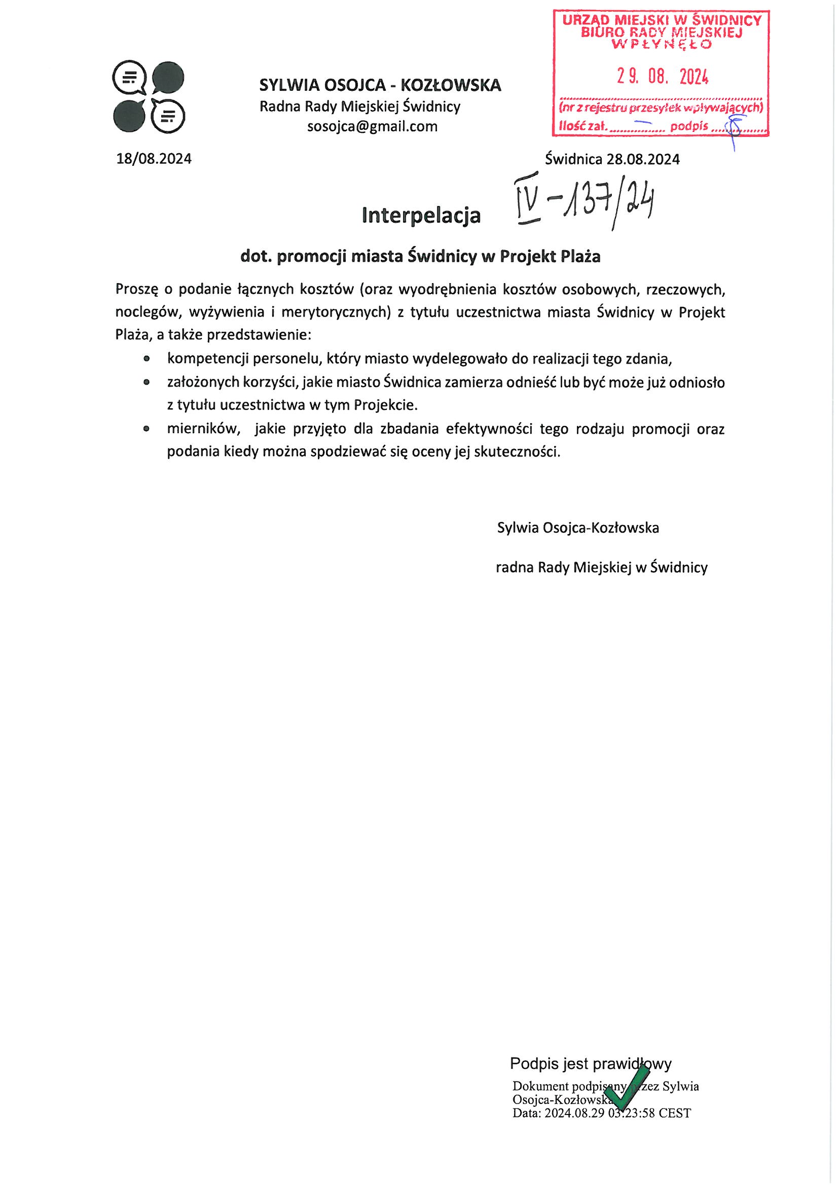interpelacja nr IV 137 24