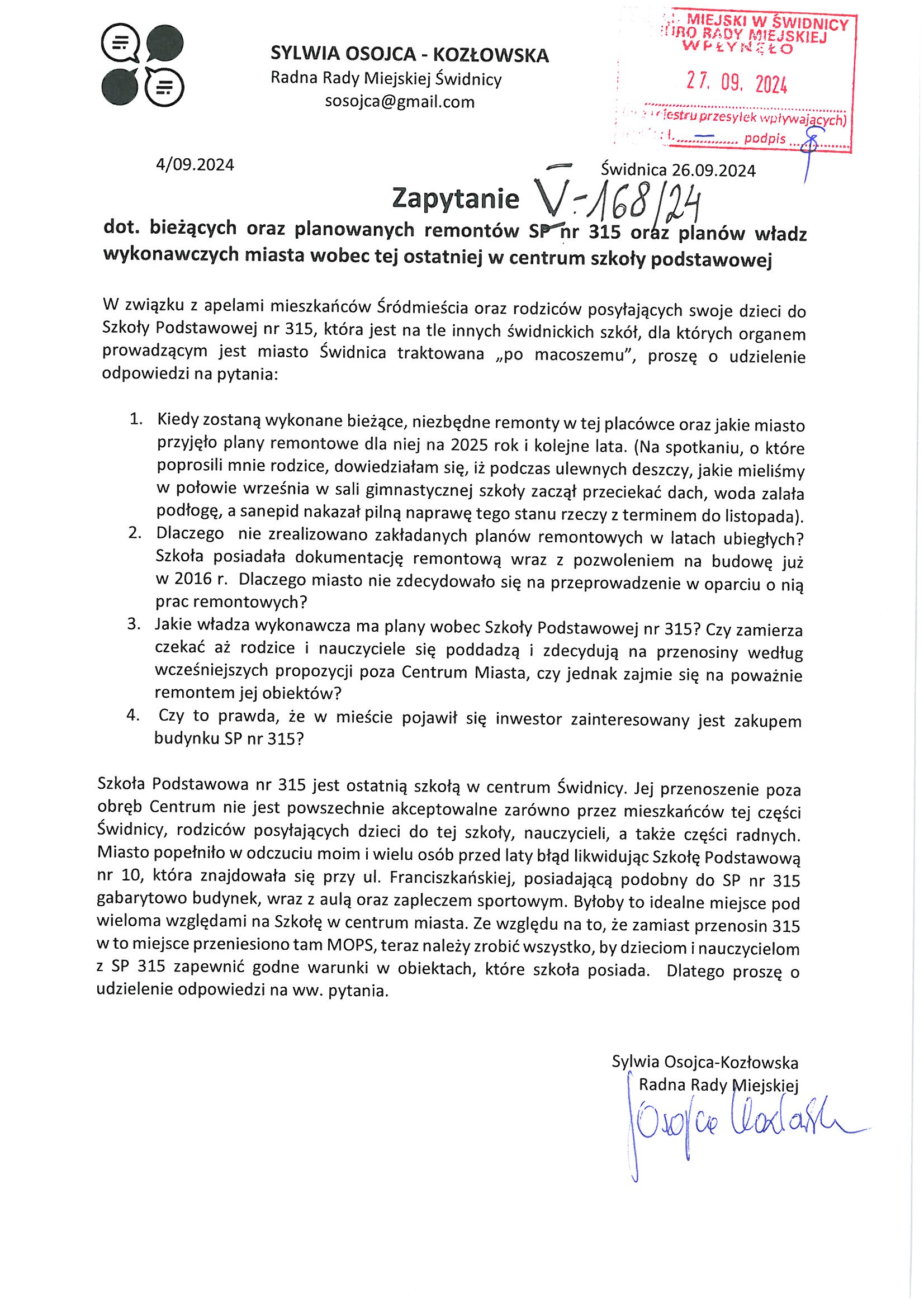 interpelacja nr V 168 24